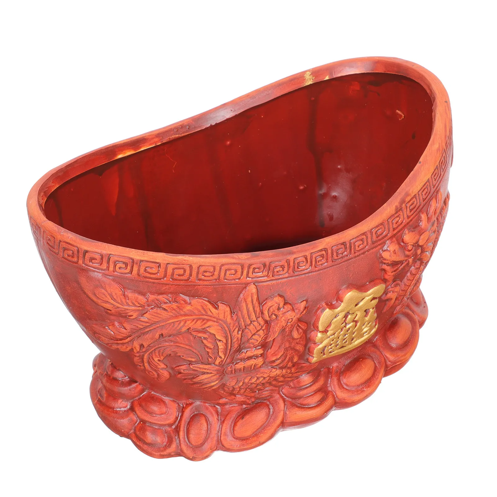 Chinese Style Ceramic Flower Pot Embossed Design Home Garden Office Decorative Plant Container Art Flower Holder