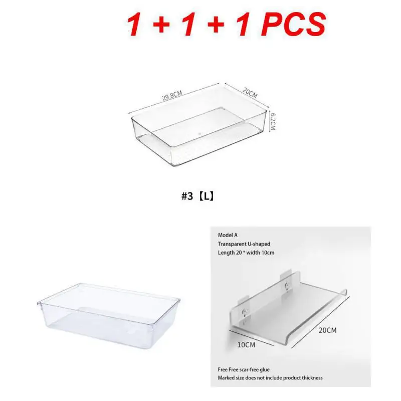 

Office Tabletop Organiser Plastic Cosmetic Closet Bin Case Kitchen Sorting Box Non-punching Storage Shelf Drawer Storage Box