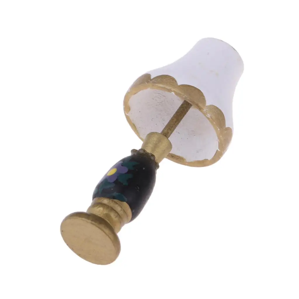 1 12 Dollhouse Miniatures Bedside Table Lamp White Resin Accessory Furniture for Bedroom Living Room Decor