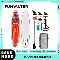 FunWater SUPFR01E Stand Up Paddle Board 350*84*15cm 180kg Capacity 12-15 PSI Pressure High-density PVC EVA Non-slip Air Valve