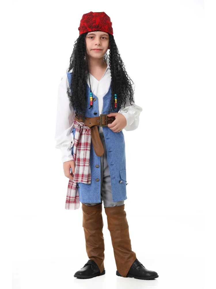 Unisex Retro Piraten-Cosplay-Outfit Blaue Weste Halloween Karneval Familien-Paar Kostüm Bühnenkostüm 2026 – Detail 33