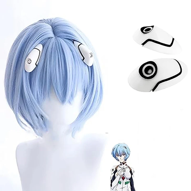 30cm Rei Ayanami Rei Cosplay Wig EVA Cosplay Short Blue Wig Cosplay Anime Cosplay Wigs Heat Resistant Synthetic Wigs Halloween