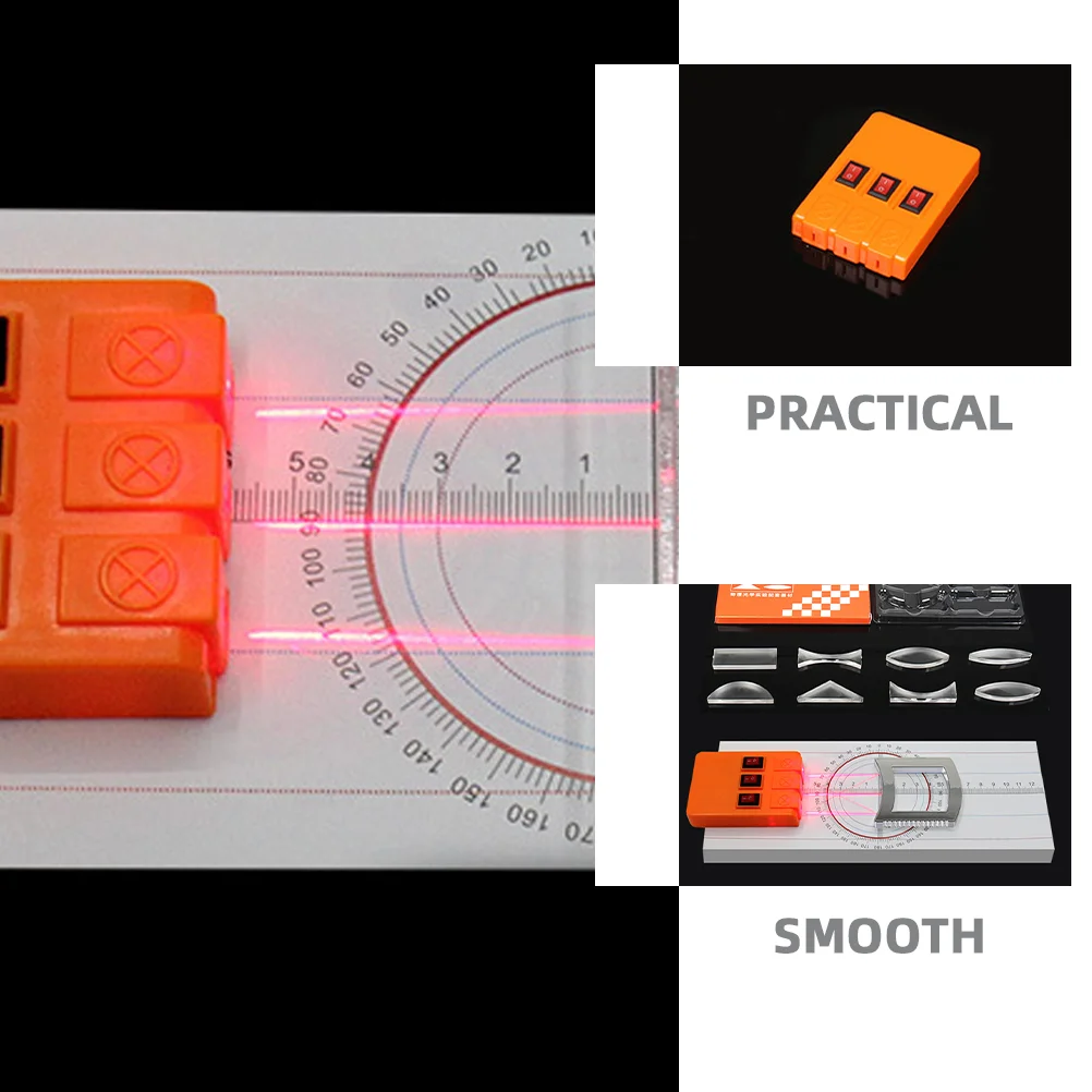 Optical Experiment Kit Convex Lens for Science Prism Concave Mirror Lenses Plastic