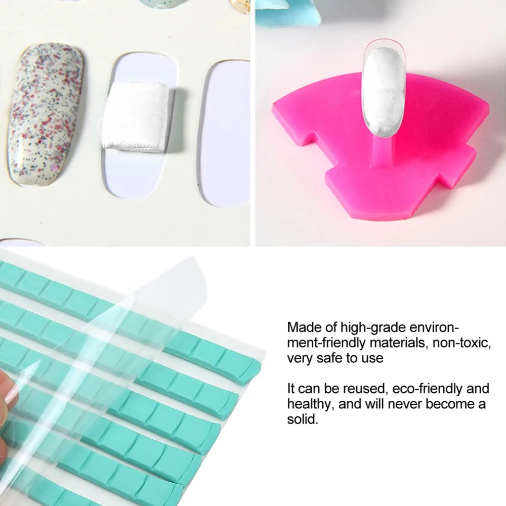96 pieces per pack Green Nail Art Glue Clay Reusable feature Multipurpose use Nail Piece Fixing Clay Non-marking And removable
