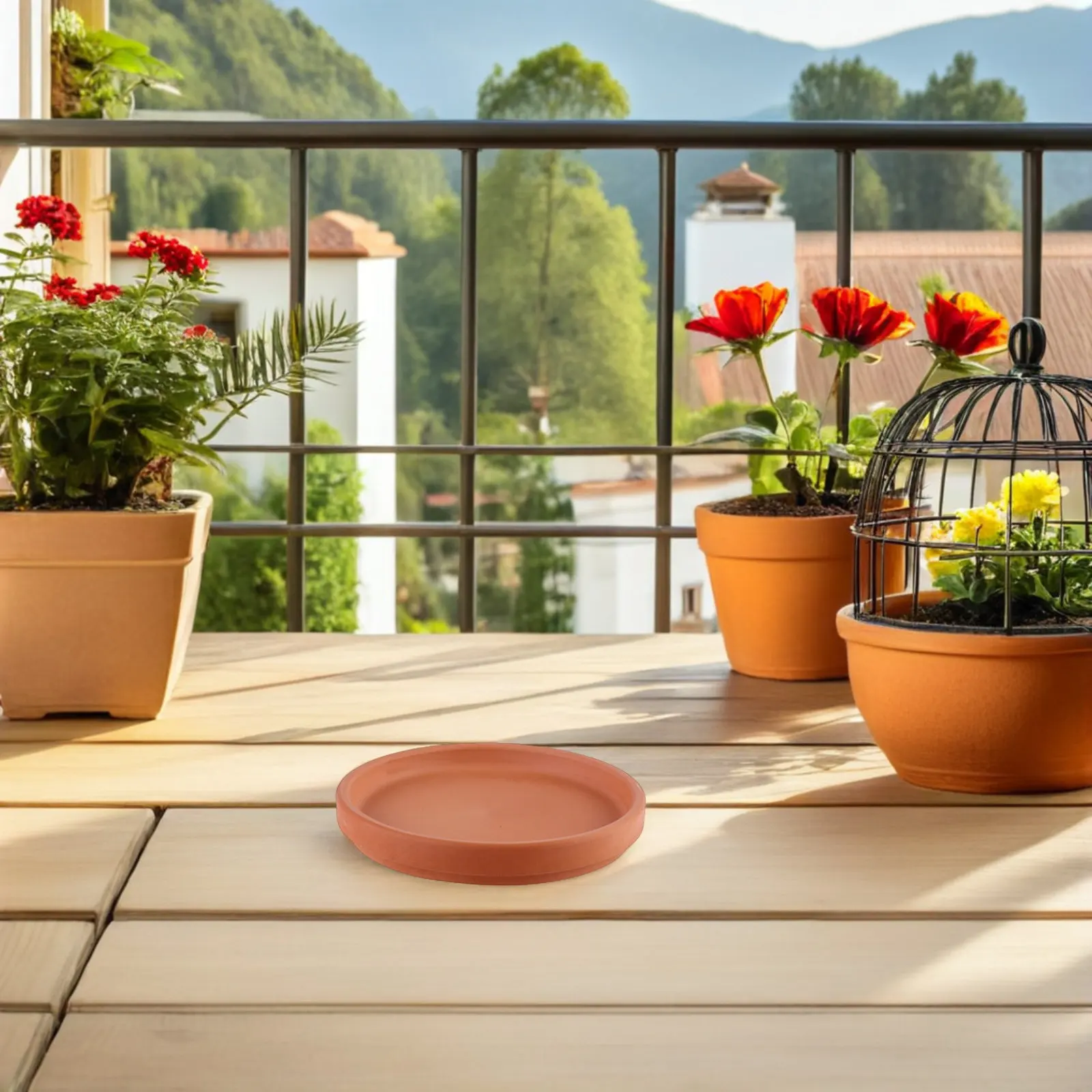 Flower Pot Saucers 5 Pack Lightweight Scratch Resistant Drip Trays for Indoor Outdoor Planters