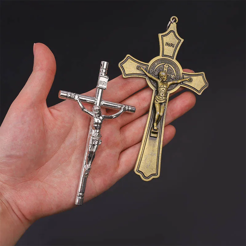 Religious cross Christian jewelry cross pendant Saint Benedict cross pattern pendant pendant necklace.120*70mm