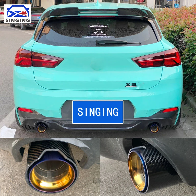 

accessories muffler end pipe exhaust car tip stainless steel tail throat decoration parts nozzle cover for BMW x2 F39 2016-2022