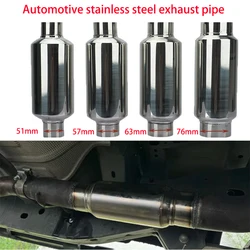 Universal Car Exhaust Muffler Resonator Stainless Steel Muffler Tip Exhaust Tail Tube 51MM 57MM 63MM 76MM