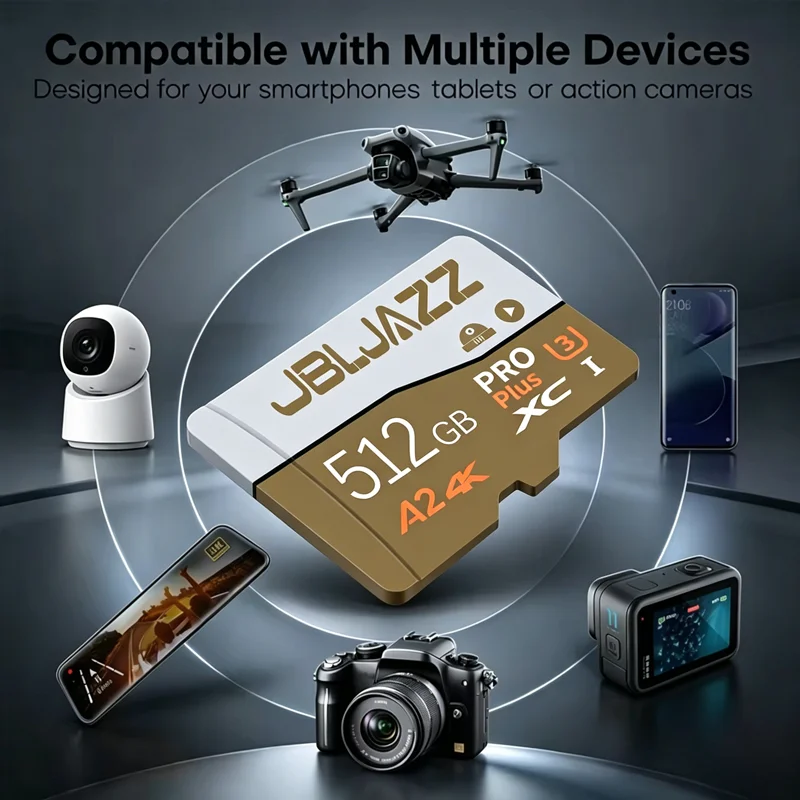 Carte mémoire de petite capacité 64 Go 128 Go 256 Go 512 Go, carte Micro SD haute vitesse pour le stockage de données pour appareils photo et smartphones