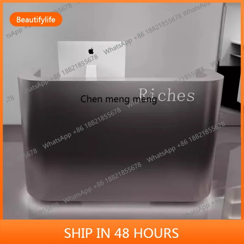 衣料品店 ステンレス製バーカウンター 店舗のレジカウンター シンプルな理髪店 美容室 フロントデスク