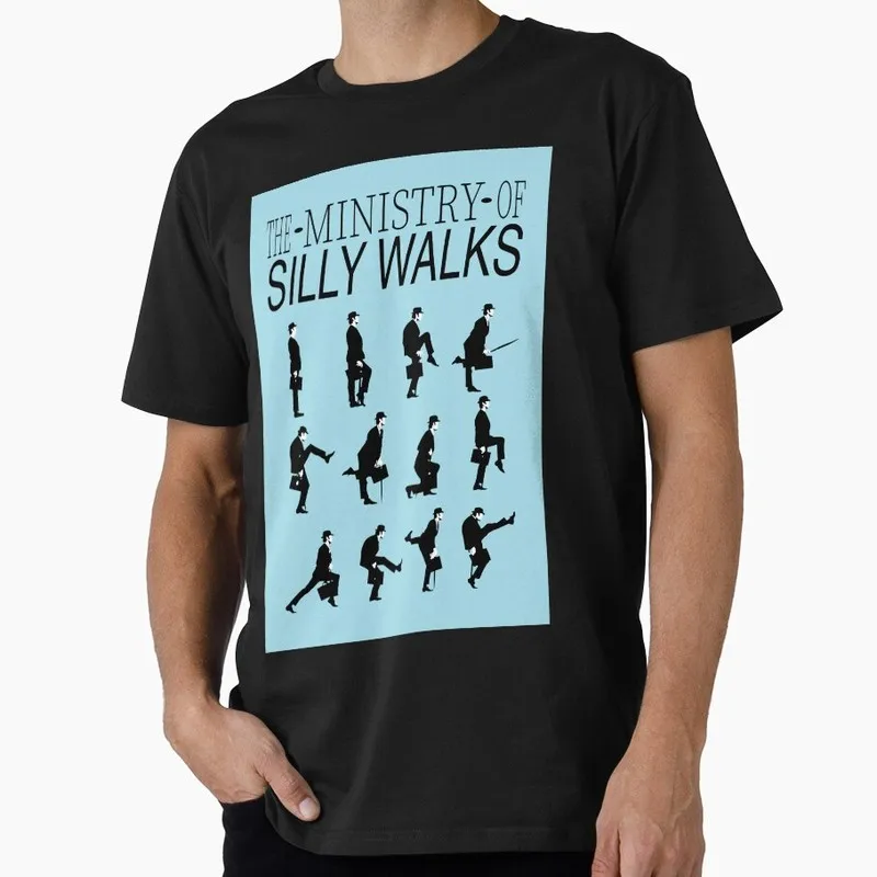 The Ministry Of Silly Walks Funny Monty Python Gift T-shirt Short Sleeve Tee British Comedy Graphic clothes US size Tops S-6XL