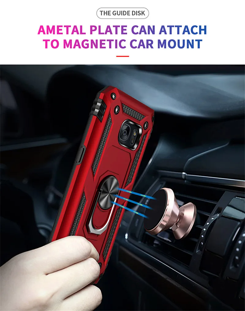 For Samsung Galaxy S7 Case Magnet Car Ring Stand Holder Cover for Samsung Galaxy S7 GalaxyS7 SM-G930F Coque Capa fundas