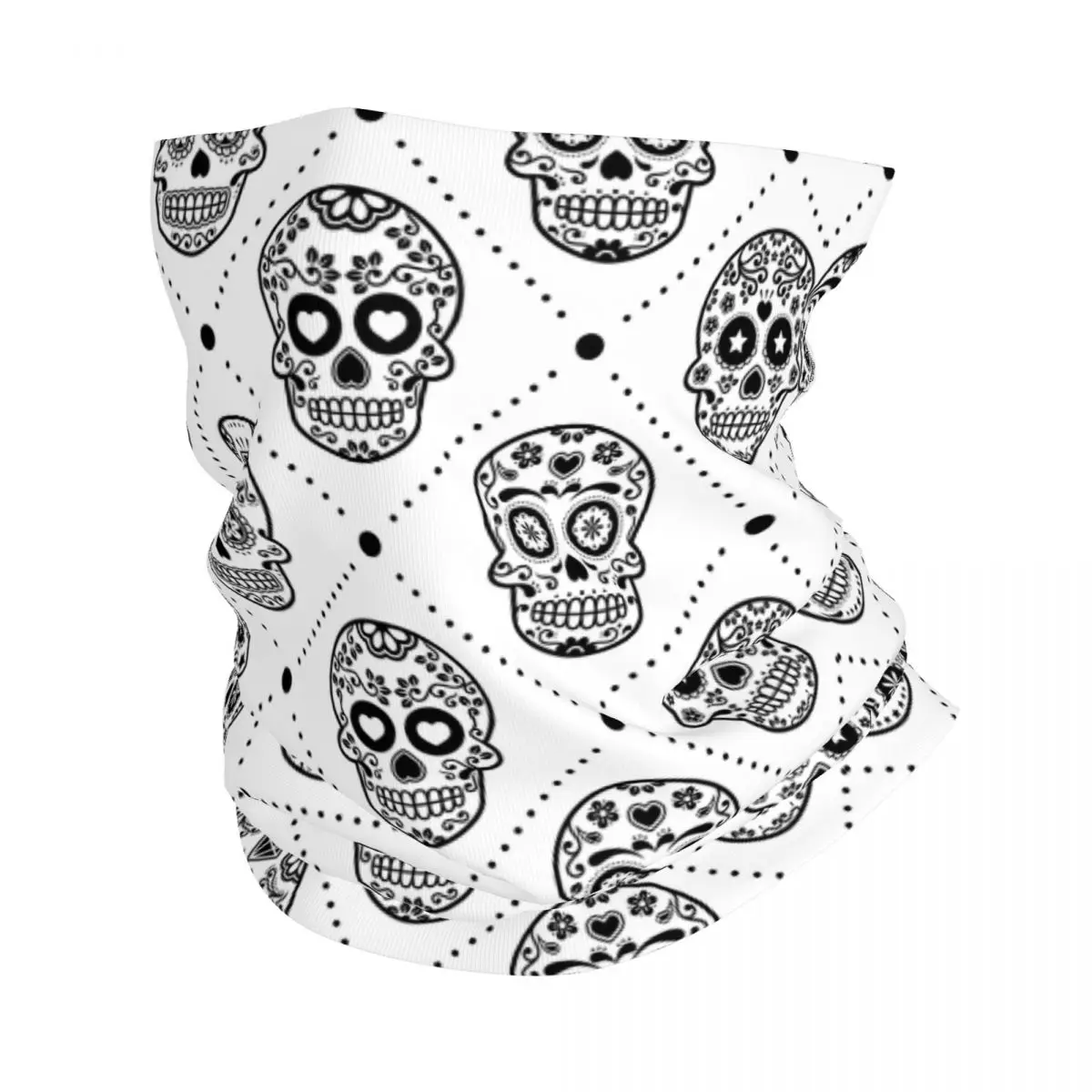 Crânio de açúcar dia dos mortos bandana pescoço gaiter halloween máscara mexicana cachecol headwear ciclismo para homem mulher adulto lavável