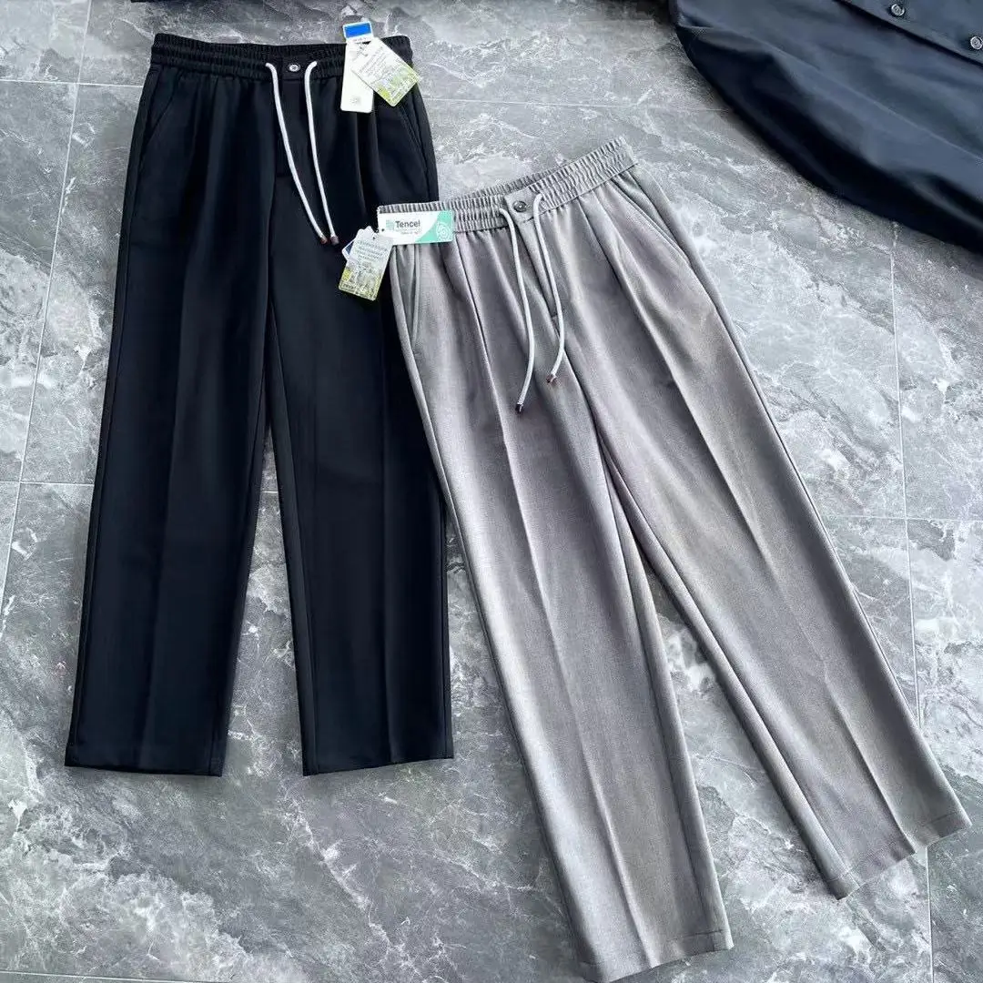 

BC итальянские осенние и зимние новые модные прямые повседневные брюки на шнурке, мужские повседневные универсальные брюки в деловом стиле