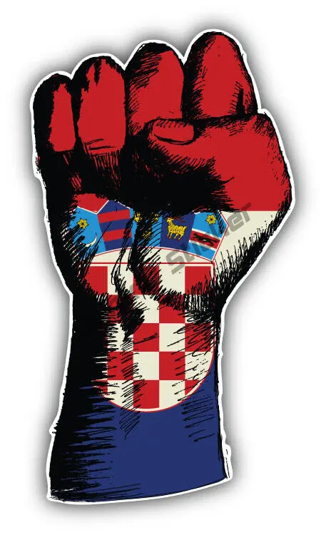 HR Croatia Croatian Country Code Hrvatska Oval Shapes Sticker Flag Car Body Laptop Decorative Decal Waterproof Decor