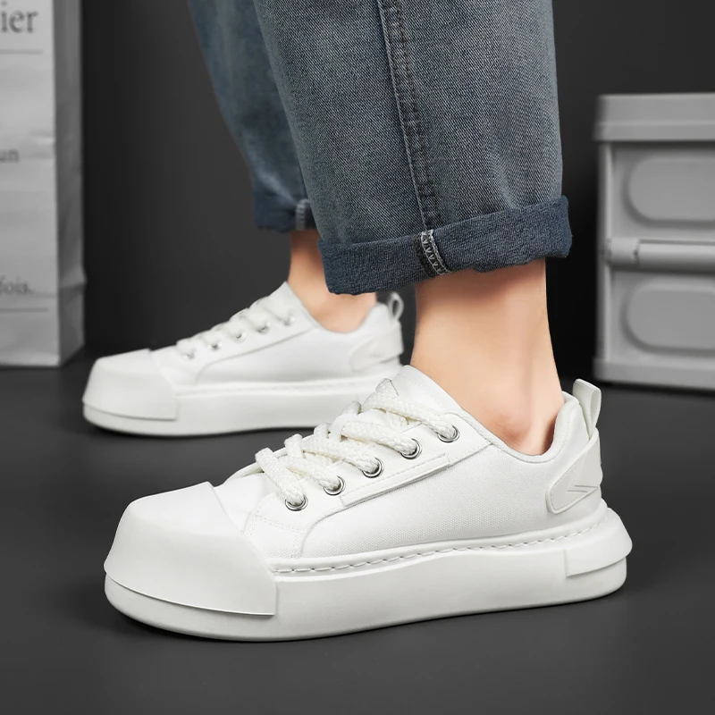 

Новая высококачественная парусиновая обувь большого размера на плоской подошве с низким берцем и мягкой подошвой, универсальная прогулочная вулканизированная модная обувь на шнуровке Four Seasons