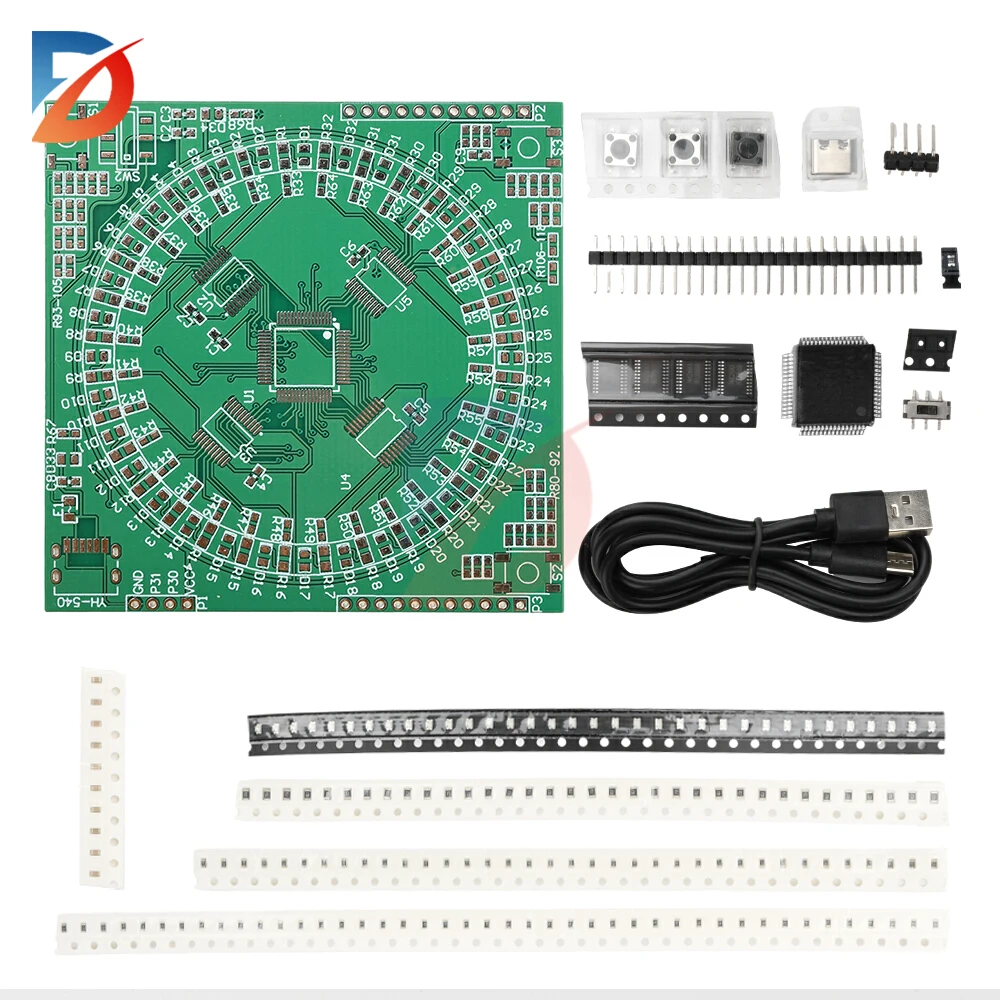 LQFP64 welding DIY kit Flowing light patch welding practice board kit Type-C 5V electronic teaching training circuit board