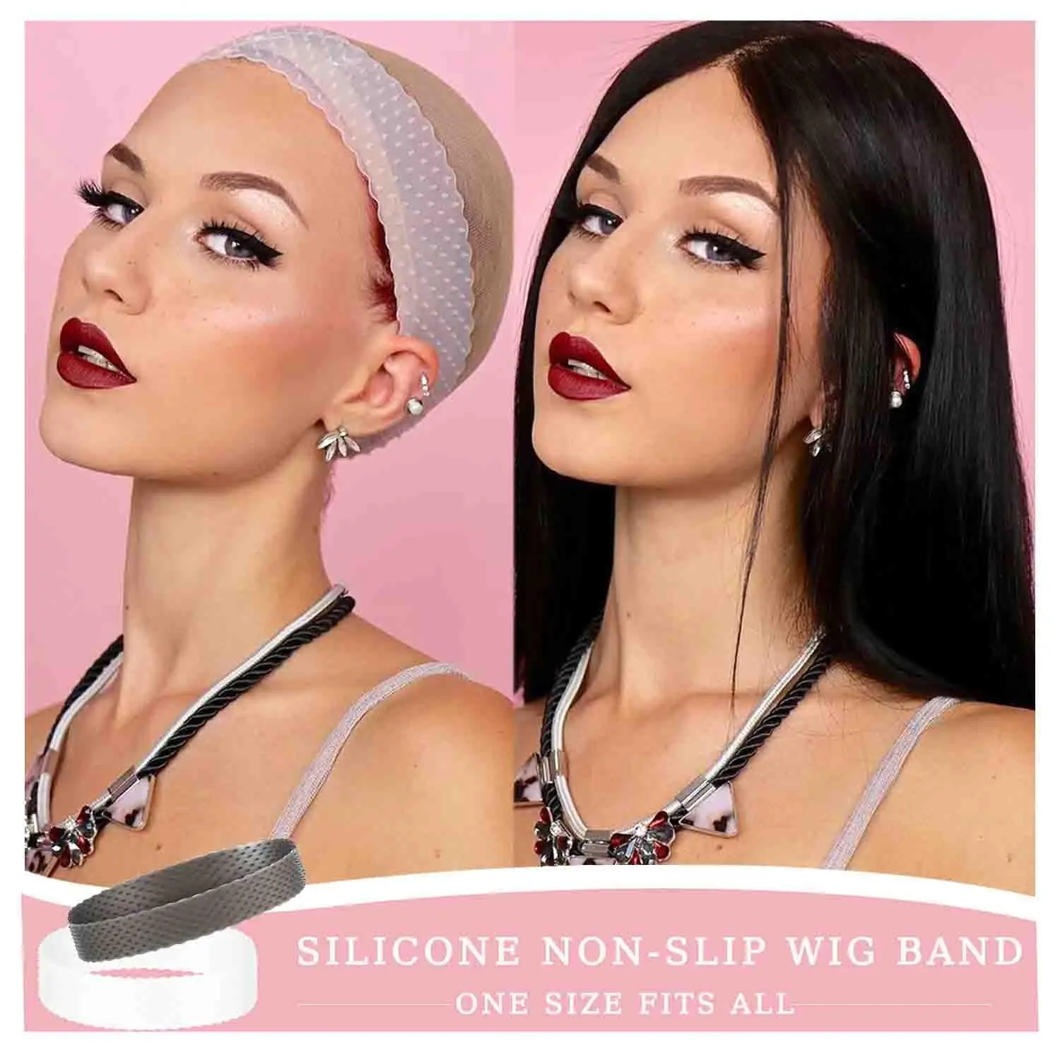 Synthetic Silicone Wig Headband Fix Seamless Wig Grip Band Sweatproof Head Hair Band Elastic Wig Hair Band Adjustable Wig Band