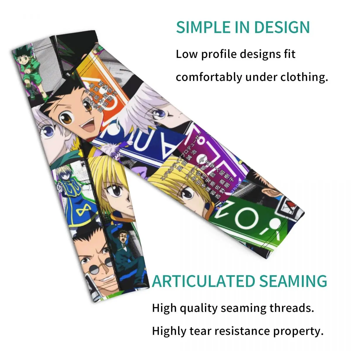 Anime HXH Hunter X Hunter mangas de brazo hombres mujeres sol protección UV tatuaje cubrir deportes refrigeración ciclismo
