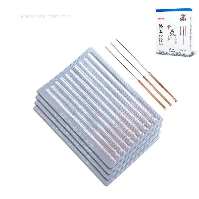 1000Pcs/Lot Disposable Acupuncture needles Red Copper Handle Surgical Steel Aseptic foil packaging Beauty Health Body