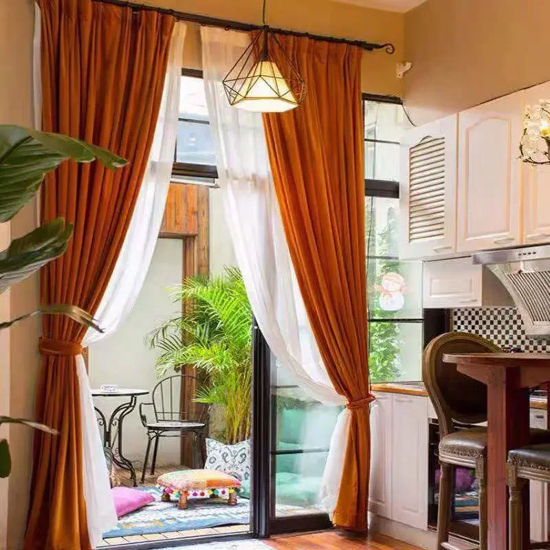 ภาษาดัชคํากํามะหยี่สีทึบห้องนอนม่านบังแดดหรูหราห้องนั่งเล่นบ้านเสียงรบกวนผ้าม่านห้อง Bay ผ้าม่านหน้าต่าง