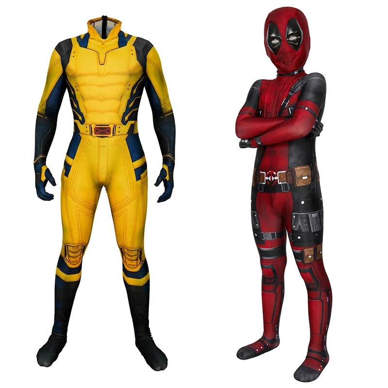 Deadpool Wolverine Costumes Bodysuit For Boys Superhero Cosplay Comic Compression Workout Body Building Dead Pool Halloween Gift