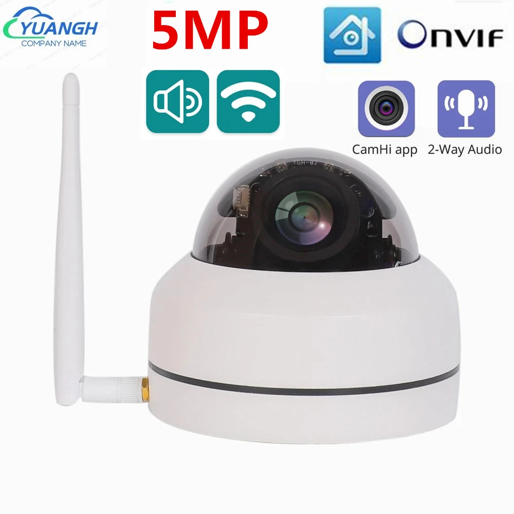 CamHi 5MP MINI PTZ IP Camera Outdoor Video SurveillanceTwo Ways Audio 2.8-12mm Lens Waterproof Full HD Wireless Camera