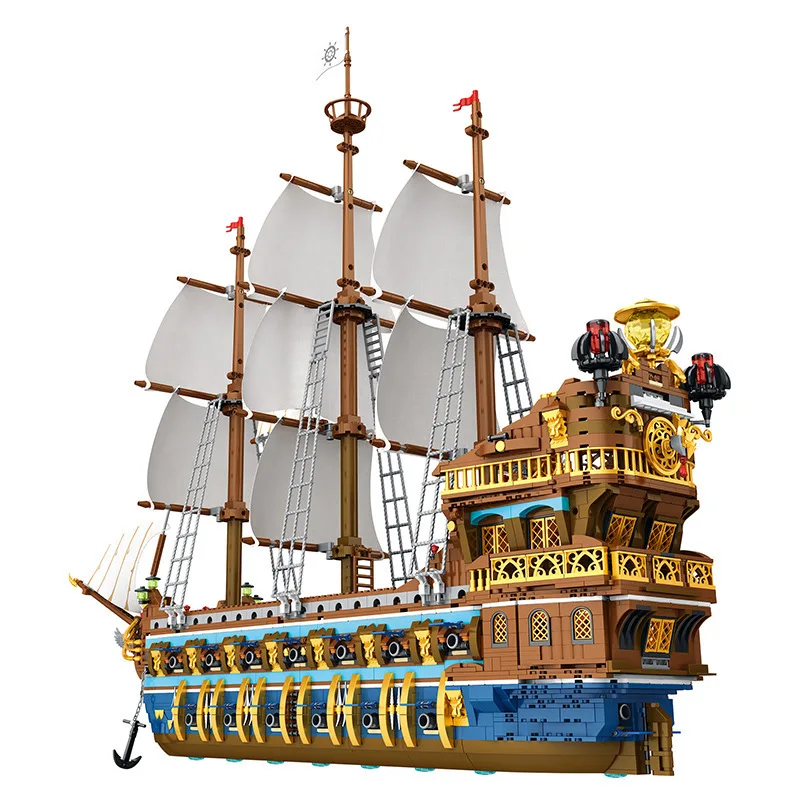 

Moc Caribbeans Pirates Ship The Royal Fleet Sun Reobrix 66011 Building Blocks Brick 3162pcs Creative Toy Ship Kids Gift Set