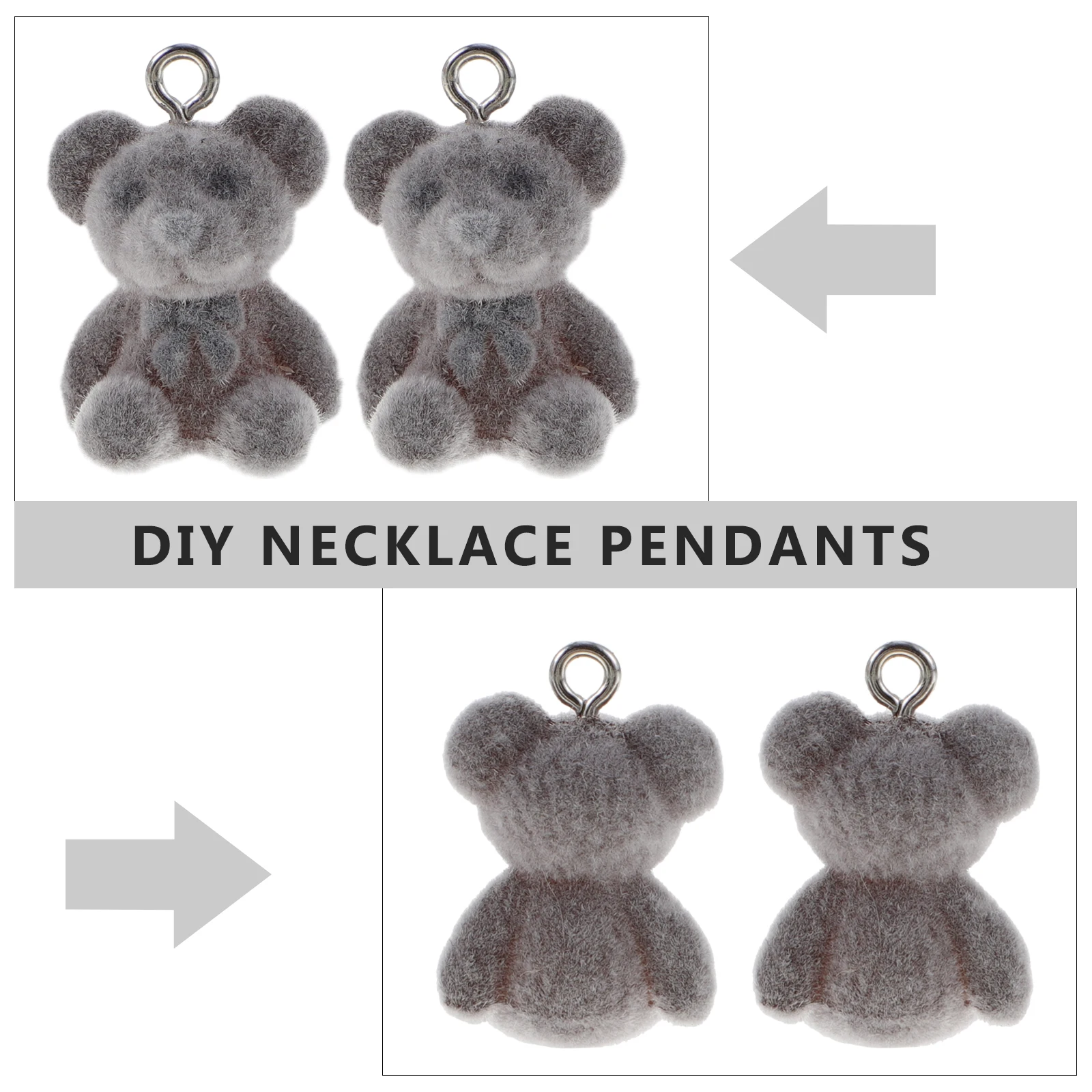 

Colorful Bear Pendant Jewelry Earring Charms for Making Earrings Tiny Grey Cute