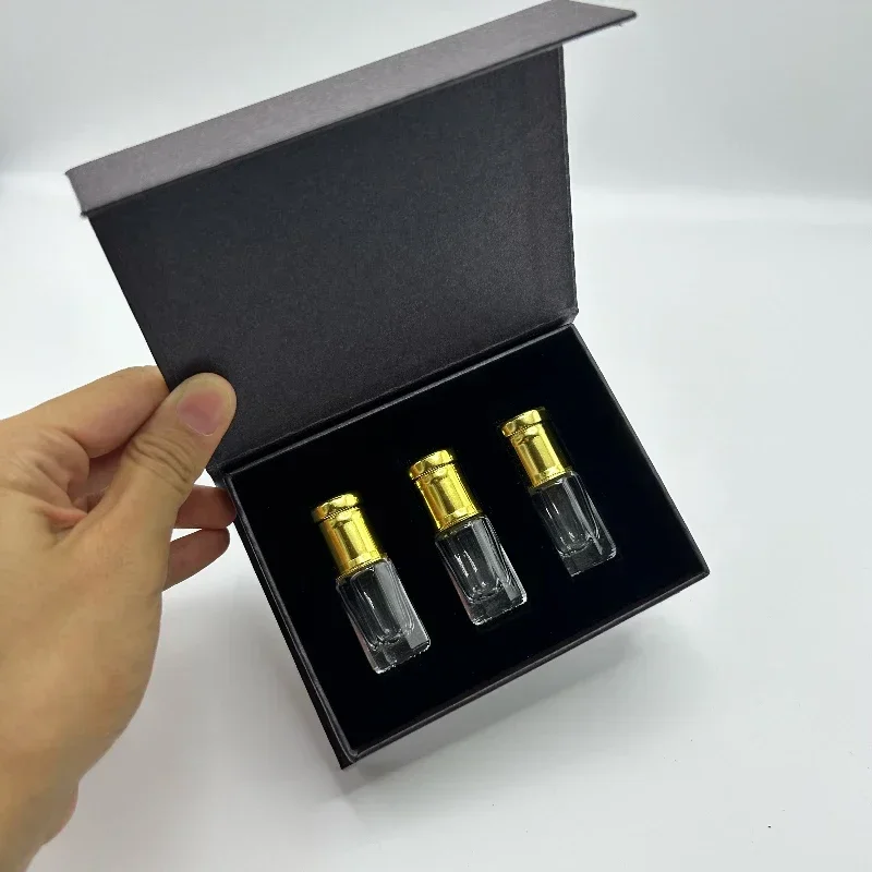 25PCS/lot 3ml Essential Oil Bottles with Box Packaging Glass Roll on Bottle Sample Bottle Packing Box with Glass Ball Wholesale