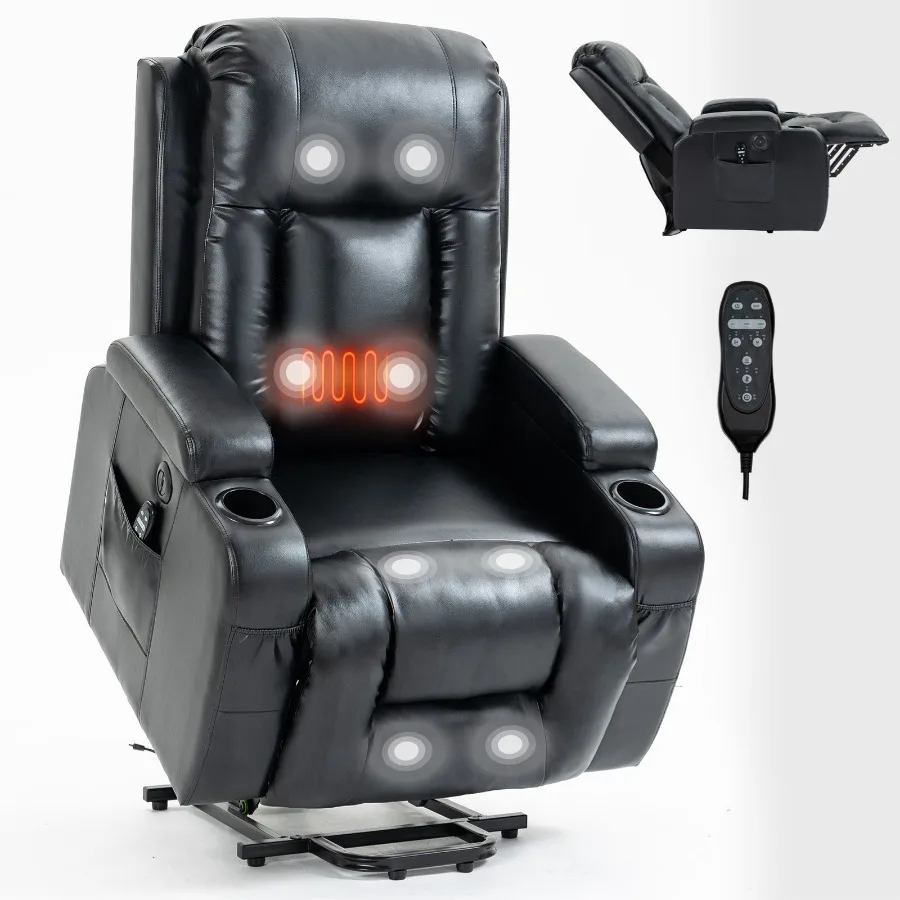 

Infinite Position Up to 350 LBS Power Lift Recliner Chair for Elderly Heavy Duty Motion Mechanism with 8Point Vibration Massage