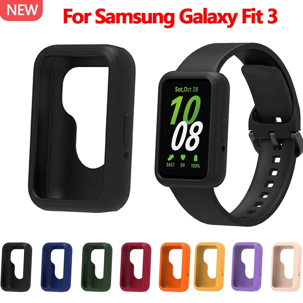 Silicone Case for Samsung Galaxy Fit 3 Smart Watch Soft TPU Protective Bumper Shell Cover For Samsung Galaxy Fit 3 Accessories