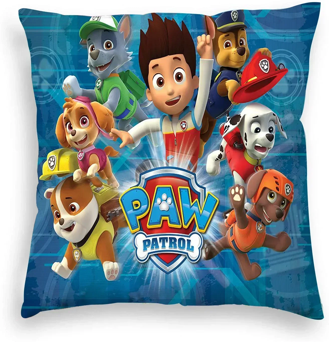 Cartoon Paw Patrol Ryder Pillow Cover Cushion Cover Home Furnishing Sofa Decoration Dog Cushion Car Waist Pillow Wholesale