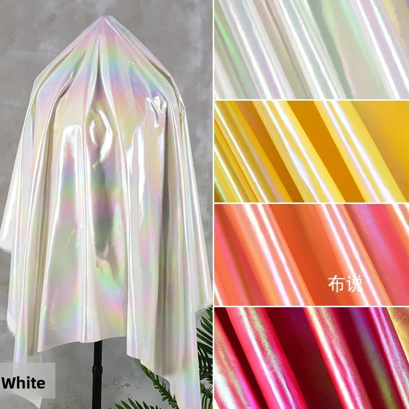 Rainbow Gradient Glossy Down Jacket Fabric By The Meter for Clothing Jacket Pants Gloves Handmade Diy Sewing Waterproof Cloth - view 2