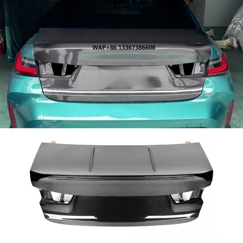 

Style Real Dry Carbon Fiber Rear Trunk Lid Cover Car Replacement Rear Trunk Lid