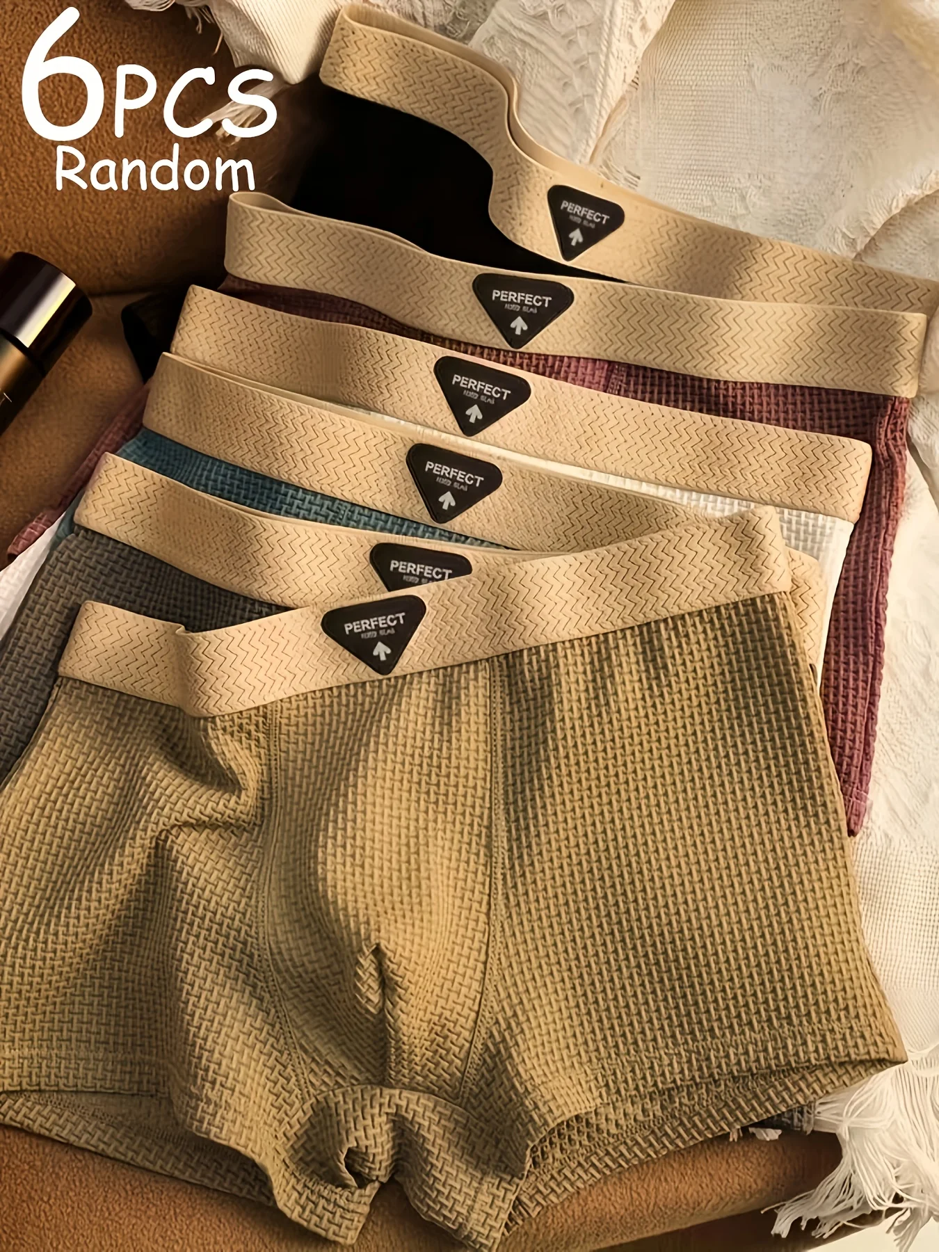 

6Pcs Men's Underwear SummerThin Ice Feeling Boxer Shorts Sexy Panties Man Underpants Comfortable Male U Convex Lingerie