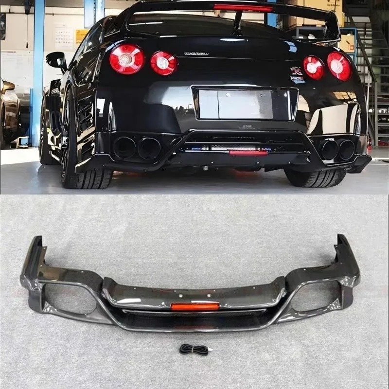 

For GTR R35 2008 2009 2010 2011 2012 2013 2014 2015 2016 Real Carbon Fiber Bumper Rear Lip Spoiler Kit