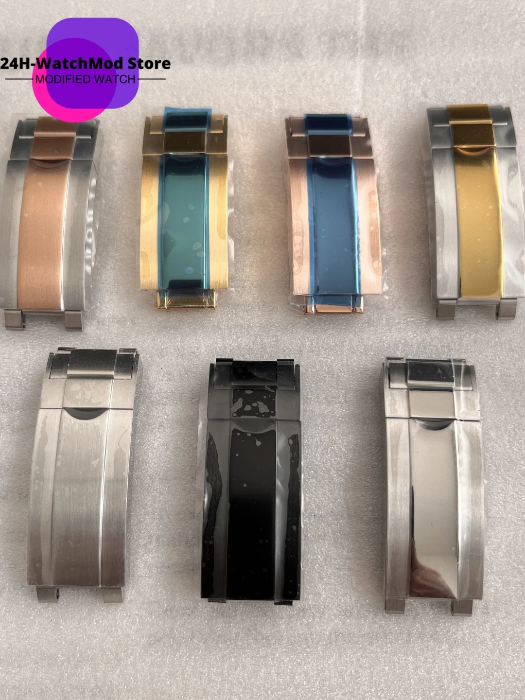 

9 * 16MM Green Water Ghost Strap Universal Button Black Water Ghost Fine Adjustment Buckle Folding Buckle