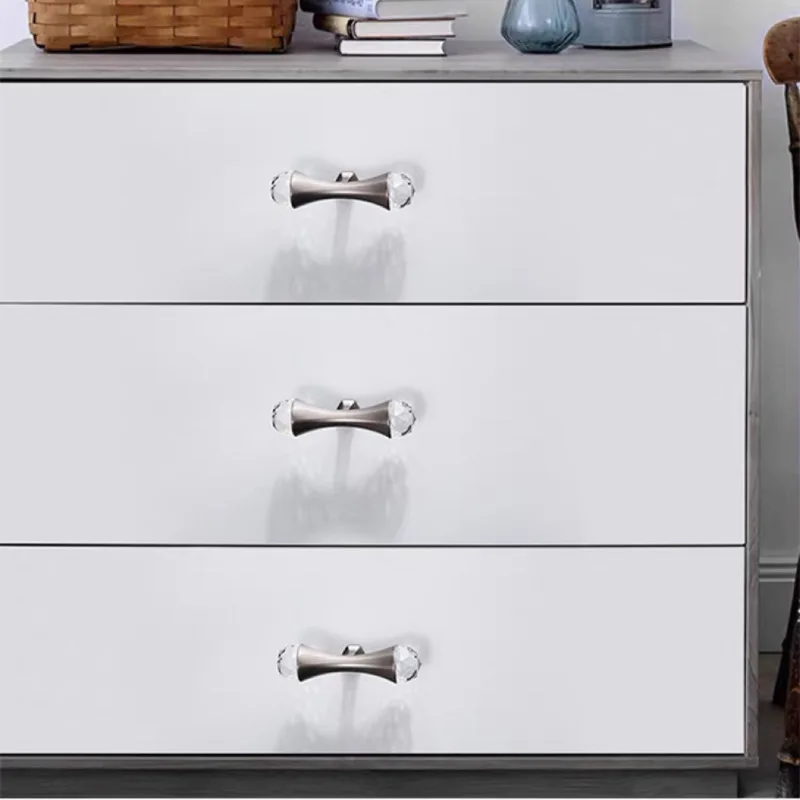 New French Crystal Cabinet Door Handle Nordic Minimalist Cabinet Handle Creative Drawer Knob American Modern Wardrobe Handle