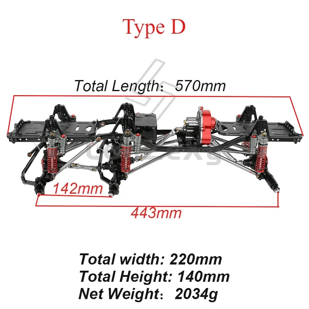 Ulepszone podwozie samochodu RC 6x6 ze stopu metali Pusta rama z 3-osiowymi ogniwami skrzyni biegów DIY do części samochodowych Axial SCX10 1/10 RC