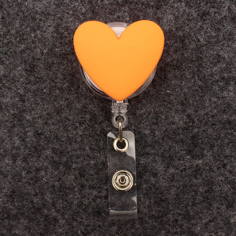 5 Kind Of Color Heart Style Badge Reel Nurse Workers Enfermera ID Holder Girl Boy Retractable Name Card Holder Accessory