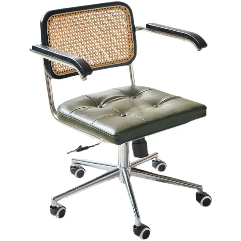 Office chair Modern simple rattan lift computer chair Nordic backrest sedentary bed and breakfast recliner