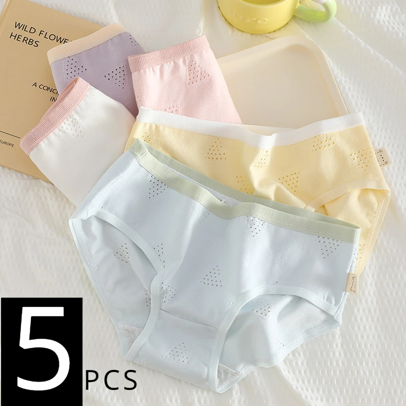 

Skin-friendly Class A Baby Cotton 5a Cotton Antibacterial Crotch Women's Mid-Rise Breathable Student Underwear