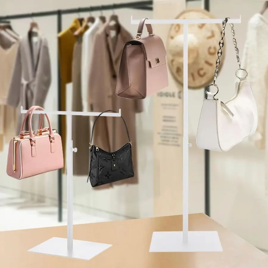 

Подставка для дисплея Т-образной формы, столешница, ювелирный шарф, сумочка, подставка для дисплея TBar, настольные подвесные подставки с двойным крючком для длинного шеи