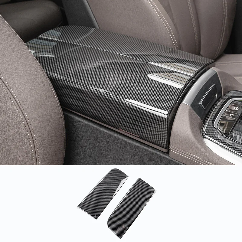 

For BMW X5 G05 2019-2022 Car Console Armrest Box Panel Decoration Cover Trim Carbon Fiber Color Interior Accessories Stickers
