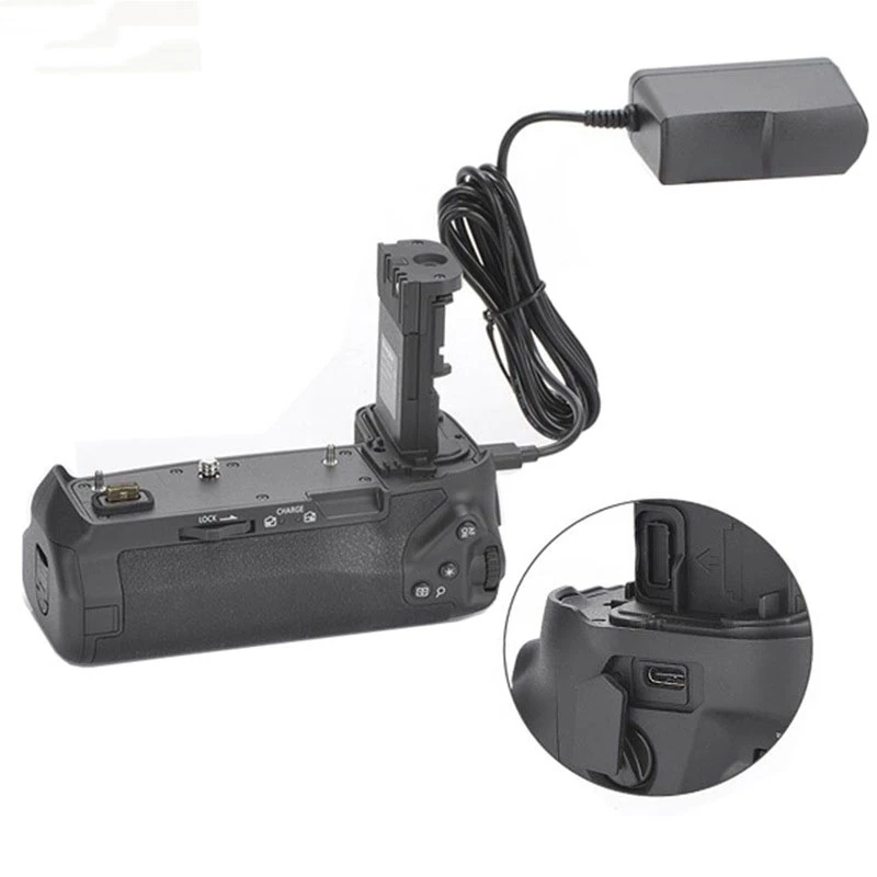 BG-E22 Handle Battery Box Suitable For Canon Camera Handle LPE6/E6N Battery EOS R Battery Box(US Plug)