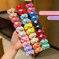 30 colored random bow fabric hair clips suitable for daily use as hair accessories 3