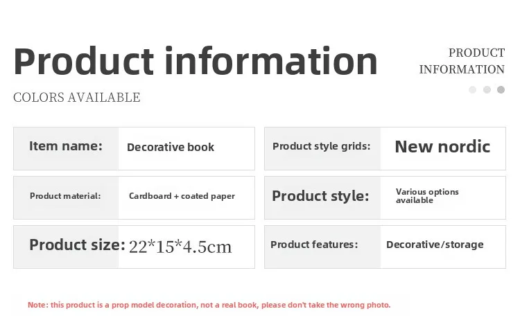 Luxury Fake Books Home Decor Accessories Fashion Stationery Storage Props Books Simple Nordic Coffee Table Books