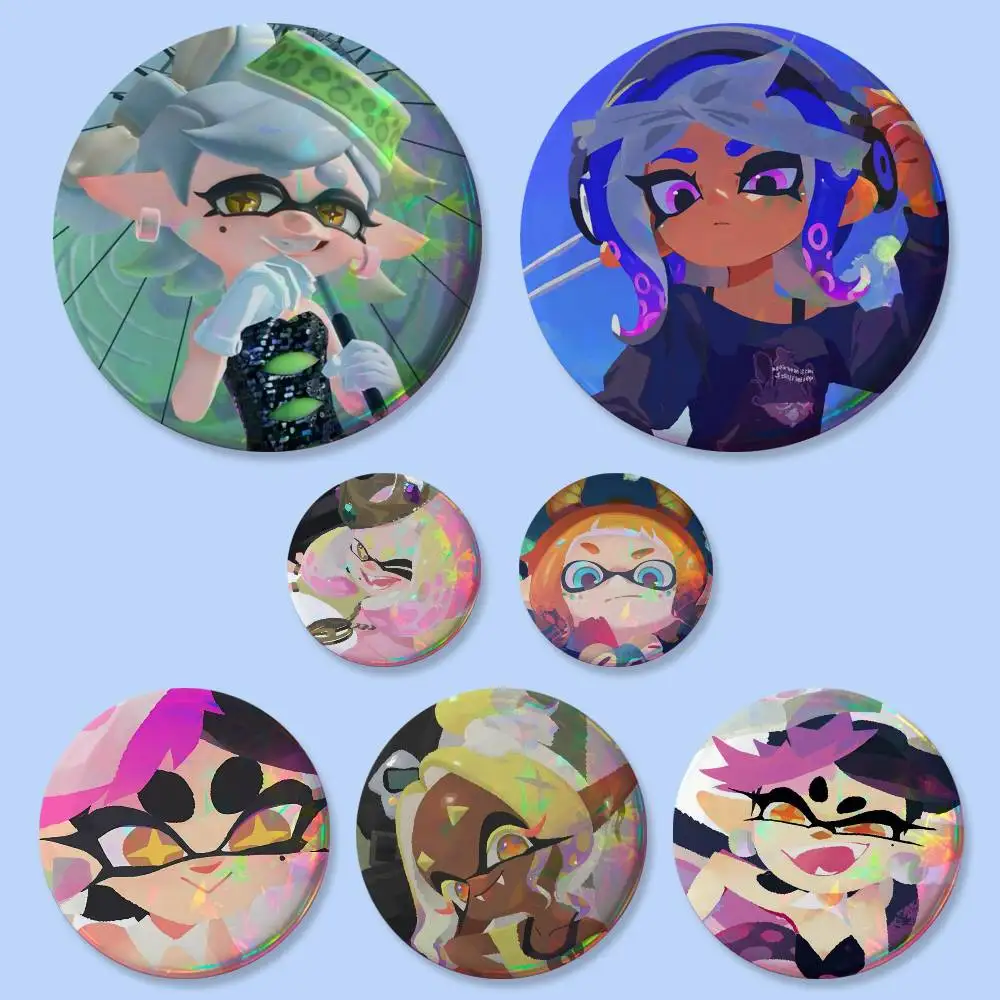 1 unidad de insignia redonda creativa de Splatoon, broche decorativo para bolsos, accesorios para fans, coleccionistas y regalos para amigos.