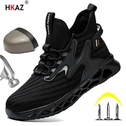 Security Boots for Men Work Sneakers Women Boots Breathable Steel Toe Shoes Safety Puncture-Proof Men Indestructible Boots